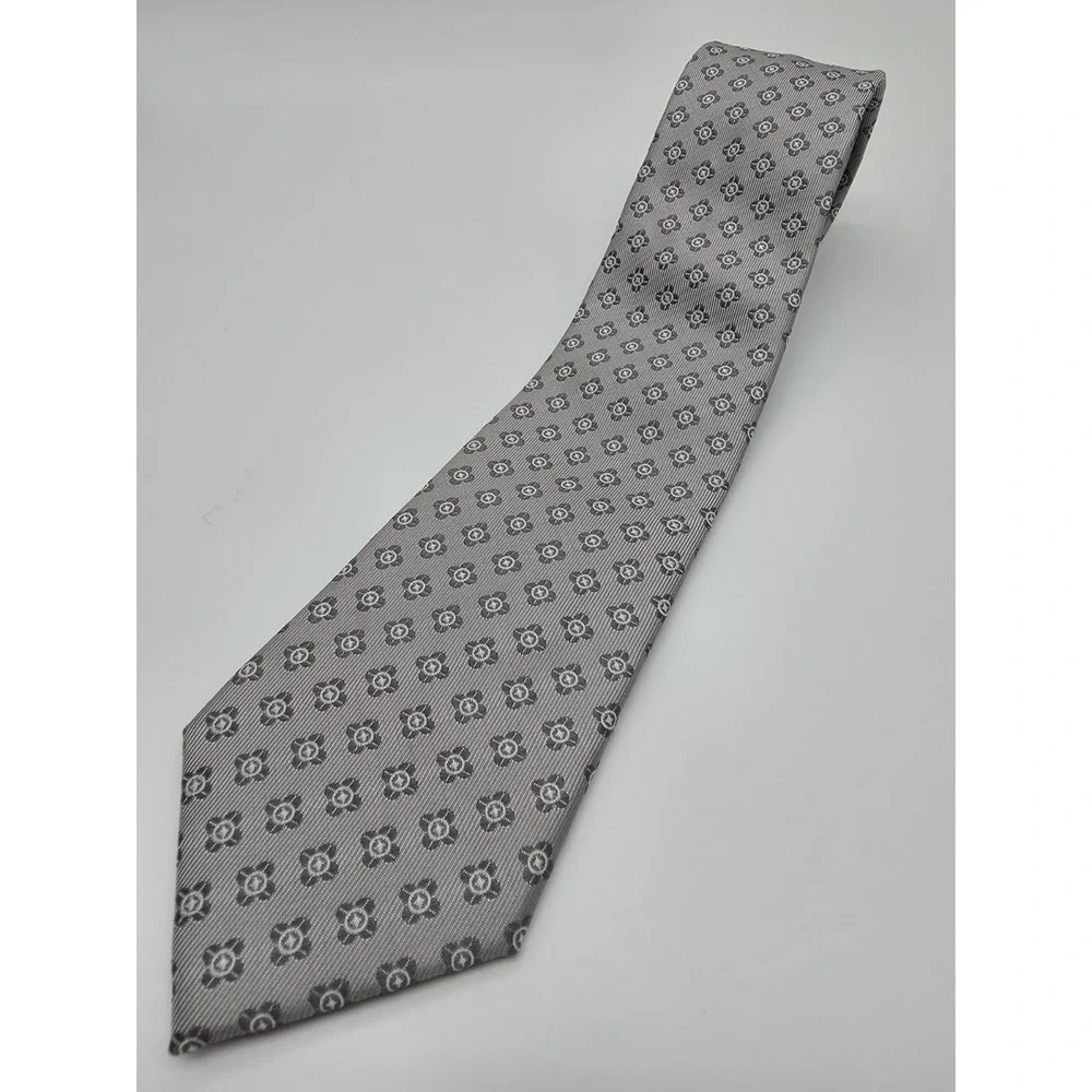 Banana Republic Gray/Silver Geometric Tie 58